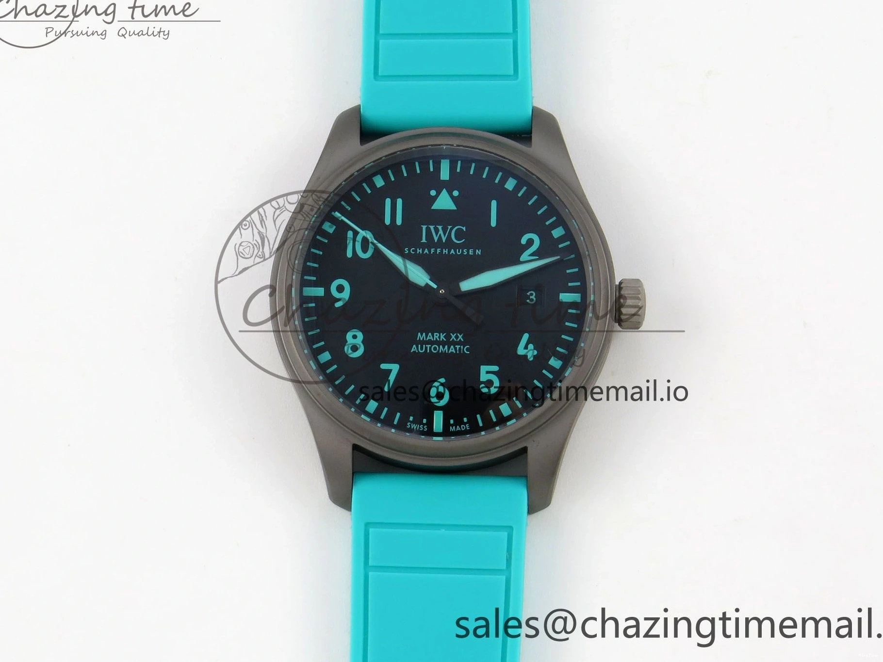 MIROTIME 0419 Pilot Mark XX BLSF 1:1 Best Edition Black Blue Dial on Blue Rubber Strap MIYOTA Sleek 6989